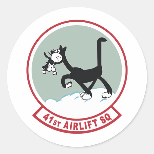 41e Luchtbrug Squadron Ronde Sticker (Voorkant)