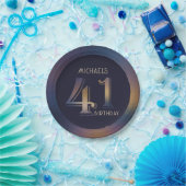 41e paarse en gouden verjaardag papieren bordje (Feest)