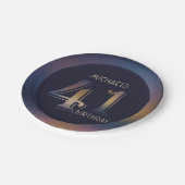 41e paarse en gouden verjaardag papieren bordje (Gekanteld)