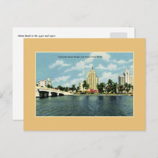  41e straatbrug, hotels Miami Beach Briefkaart (Voorkant / Achterkant)