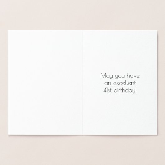 41e verjaardag: Art Deco geïnspireerd look "41" &  Folie Kaarten (Binnen)