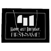 41e verjaardag ~ Art Deco geïnspireerd look "41" + Groot Cadeauzakje (Achterkant)