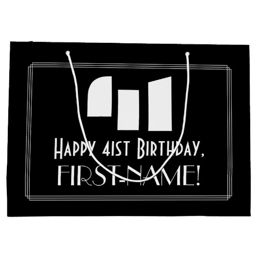 41e verjaardag ~ Art Deco geïnspireerd look "41" + Groot Cadeauzakje (Achterkant)