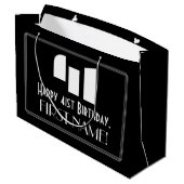 41e verjaardag ~ Art Deco geïnspireerd look "41" + Groot Cadeauzakje (Achterkant Gekanteld)