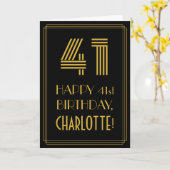 41e verjaardag: Art Deco geïnspireerd look "41" & Kaart (Gele Bloem)