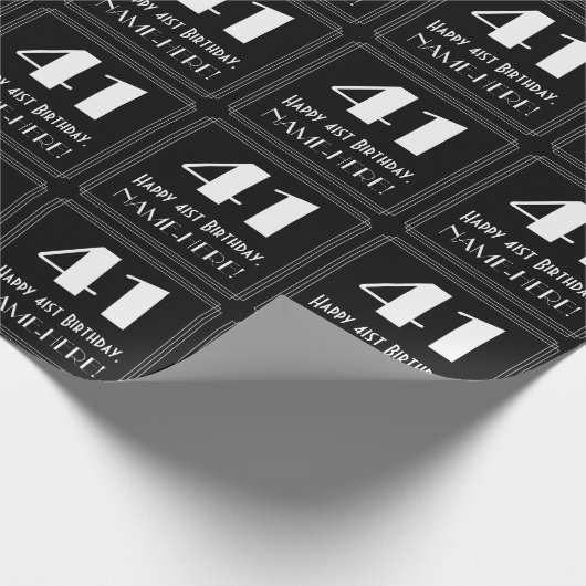 41e verjaardag - Art Deco geïnspireerde look "41", Cadeaupapier (Hoek)