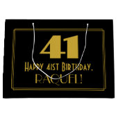 41e verjaardag — Art Deco geïnspireerde look "41"  Groot Cadeauzakje (Voorkant)