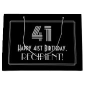41e verjaardag — Art Deco geïnspireerde look "41"  Groot Cadeauzakje (Voorkant)