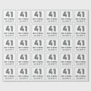 41e verjaardag: Art Deco geïnspireerde stijl "41"  Cadeaupapier