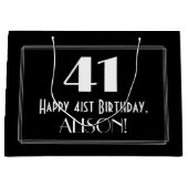 41e verjaardag: Art Deco geïnspireerde stijl "41", Groot Cadeauzakje (Voorkant)