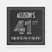 41e verjaardag: Art Deco Style + aangepaste naam Servet (Voorkant)
