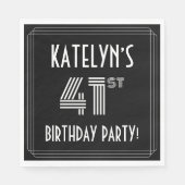 41e verjaardag: Art Deco Style + aangepaste naam Servet (Voorkant)