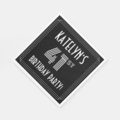 41e verjaardag: Art Deco Style + aangepaste naam Servet (Hoek)