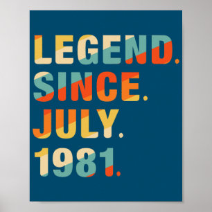 41e verjaardag cadeaus 41 jaar oud legende sinds poster