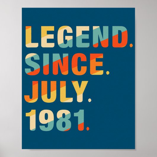 41e verjaardag cadeaus 41 jaar oud legende sinds poster (Voorkant)