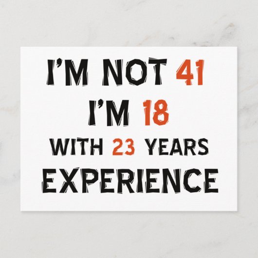 41e verjaardag design briefkaart (Voorkant)