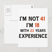 41e verjaardag design briefkaart (Voorkant / Achterkant)