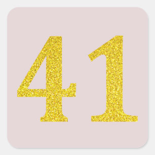 41e verjaardag eenenveertig blush roze goud glitte vierkante sticker