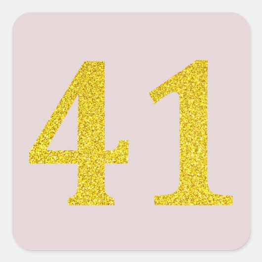 41e verjaardag eenenveertig blush roze goud glitte vierkante sticker (Voorkant)