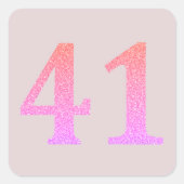 41e Verjaardag Eenenveertig Blush Roze Paarse Glit Vierkante Sticker (Voorkant)