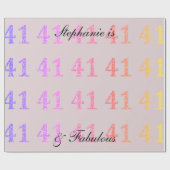 41e verjaardag eenenveertig naam Fabulous Blush Pi Cadeaupapier (Vlak)