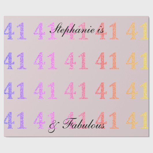 41e verjaardag eenenveertig naam Fabulous Blush Pi Cadeaupapier (Vlak)