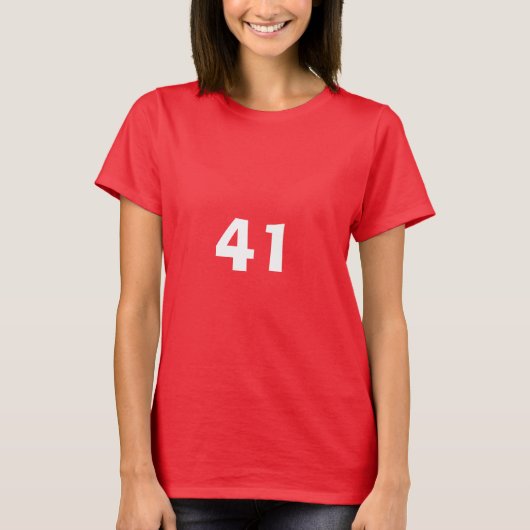 41e Verjaardag Eenenveertig Rode Custom Age Gift S T-shirt (Voorkant)