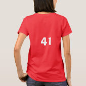 41e Verjaardag Eenenveertig Rode Custom Age Gift S T-shirt (Achterkant)