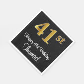 41e verjaardag ~ Elegant Luxe Faux Gold Look # Servet (Hoek)