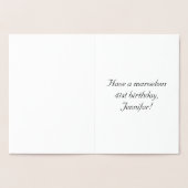 41e verjaardag: Elegant,  Manuscript; de Naam van  Folie Kaarten (Binnen)