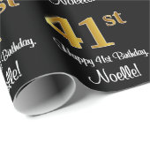 41e verjaardag: Elegante luxe Faux Gold look # Cadeaupapier (Rol Hoek)