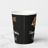 41e verjaardag - Elegante luxe Faux Gold look # Papieren Bekers (Rechts)