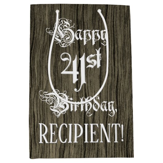 41e verjaardag: Fancy, Faux Hood Kijk + Aangepaste Medium Cadeauzakje (Voorkant)