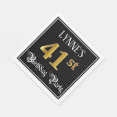 41e verjaardag — Fancy script, Faux Gold look Servet (Hoek)