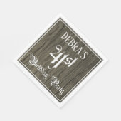 41e verjaardag — Fancy script, Faux Wood Kijk Servet (Hoek)