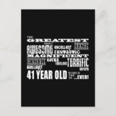 41e verjaardag feest grootste eenenveertig jaar ou uitnodiging briefkaart (Voorkant)