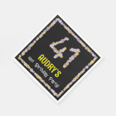 41e verjaardag: Floral Flowers Number, Custom Name Servet (Hoek)