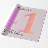 41e verjaardag Forty One Fabulous Blush Pink Custo Cadeaupapier (Uitgerold)