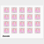 41e verjaardag Forty One Fabulous Blush Pink Custo Vierkante Sticker (Vel)