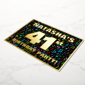 41e verjaardag — Fun, Colorful Music Symbols Folie Uitnodiging (Gedraaid)