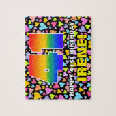 41e verjaardag — Fun, liefhebbende hartvormen + "4 Legpuzzel (Verticaal)