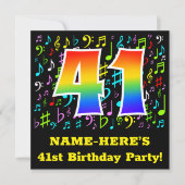 41e verjaardag: Fun Music Symbols, Rainbow 41 Kaart (Voorkant)