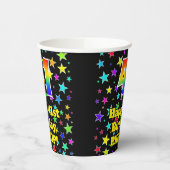 41e verjaardag: Fun Stars Pattern en Rainbow 41 Papieren Bekers (Links)