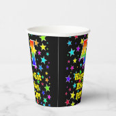 41e verjaardag: Fun Stars Pattern en Rainbow 41 Papieren Bekers (Rechts)