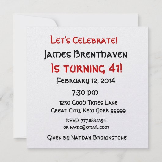 41e verjaardag Gold-kaarsen en ballonmetaal Kaart (Achterkant)