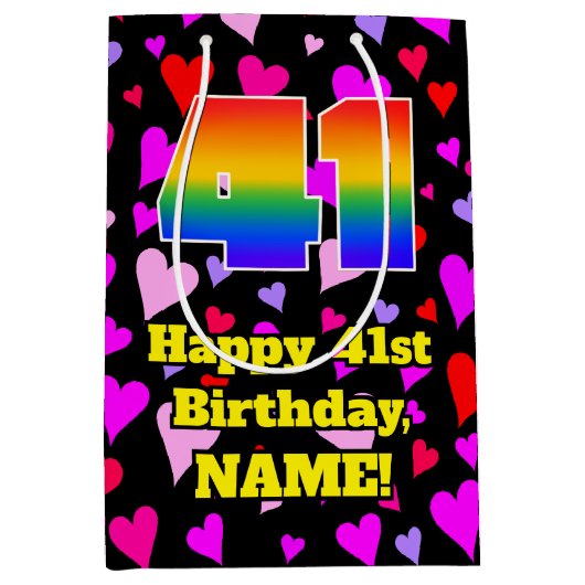 41e verjaardag: Het liefhebbende Kunstpatroon, Reg Medium Cadeauzakje (Voorkant)