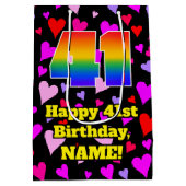 41e verjaardag: Het liefhebbende Kunstpatroon, Reg Medium Cadeauzakje (Achterkant)