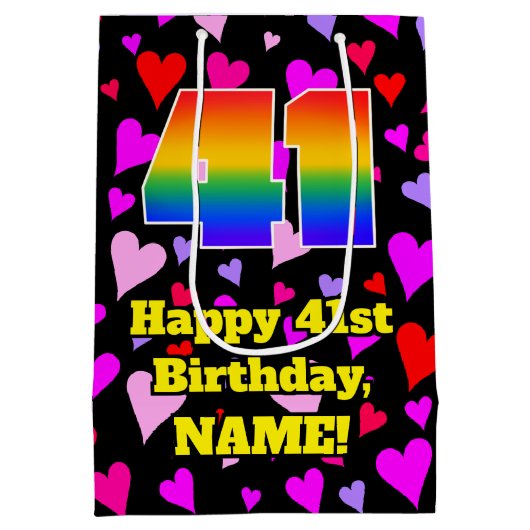 41e verjaardag: Het liefhebbende Kunstpatroon, Reg Medium Cadeauzakje (Achterkant)