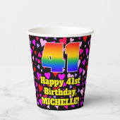 41e verjaardag: Het liefhebbende Kunstpatroon, Reg Papieren Bekers (Achterkant)