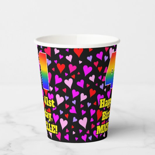 41e verjaardag: Het liefhebbende Kunstpatroon, Reg Papieren Bekers (Links)